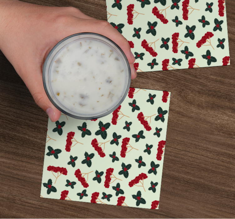 Onderzetters met bloem geïnspireerde achtergrond - TenStickers