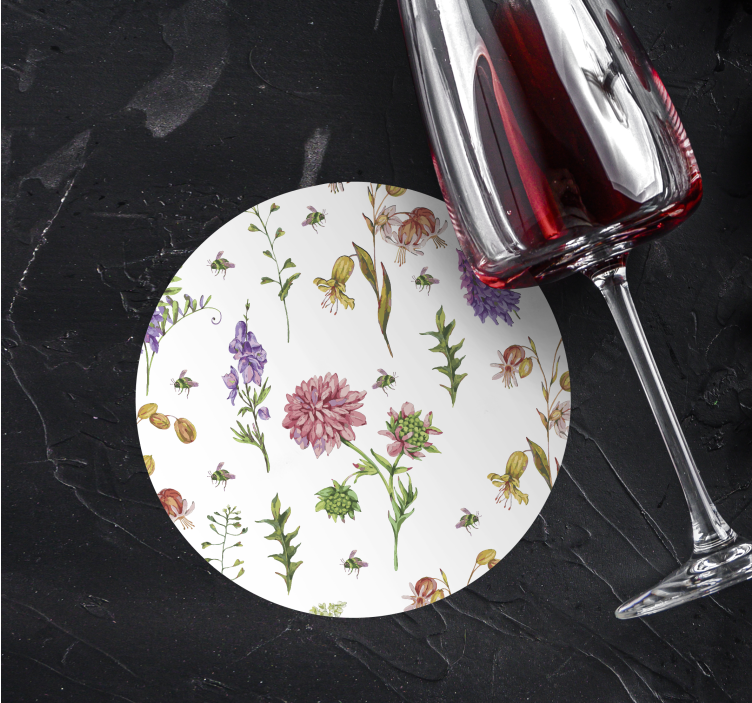 Onderzetters met bloemenpatroon - TenStickers