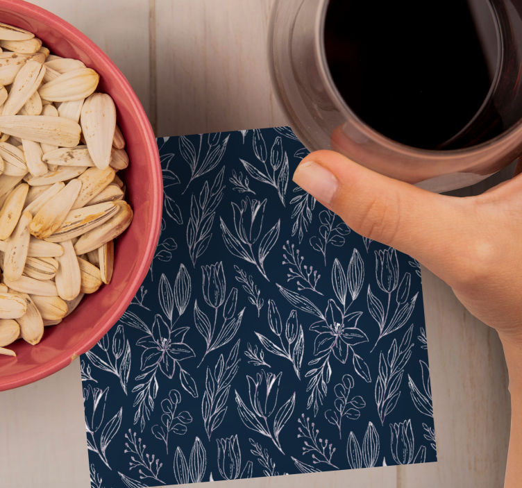 Onderzetters met bloemenpatroon details - TenStickers