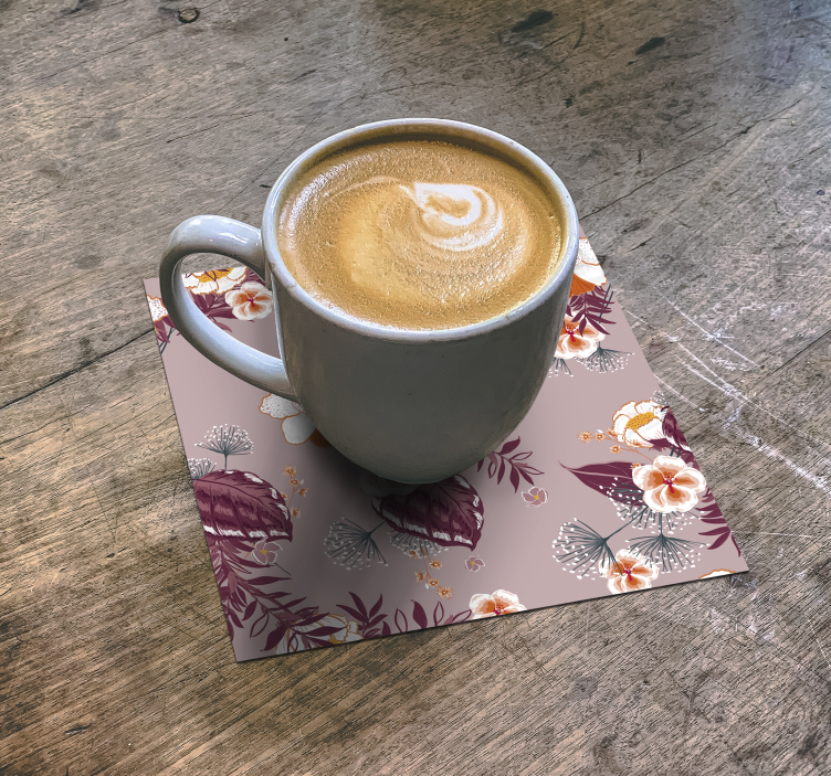 Onderzetters met bloemenpatroon oppervlak - TenStickers