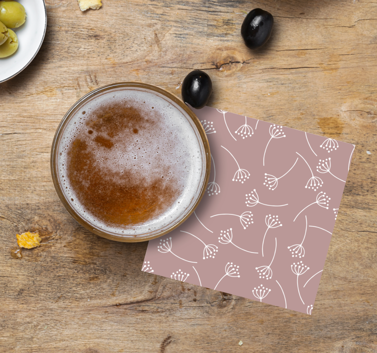 Onderzetters met bloemige lijntekening motief - TenStickers