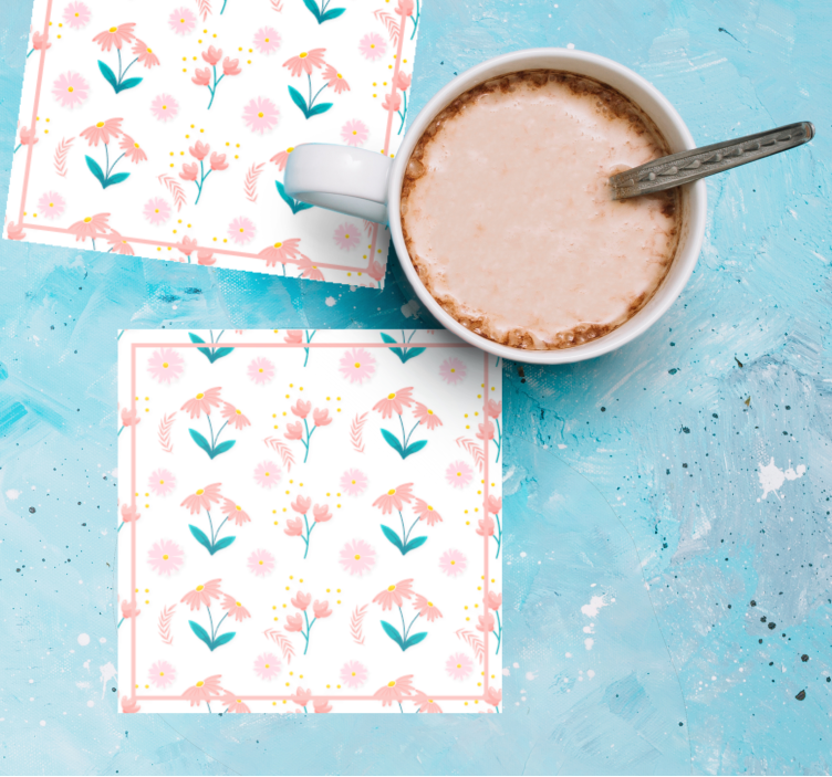 Onderzetters met bloemmotief design - TenStickers