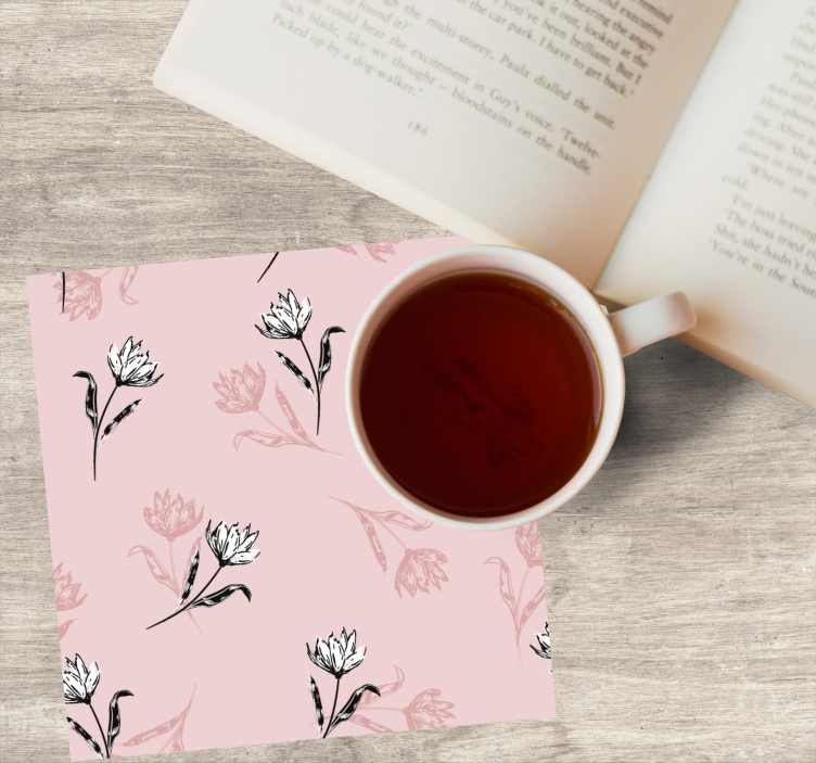 Onderzetters met bloemmotief in zachte tinten - TenStickers