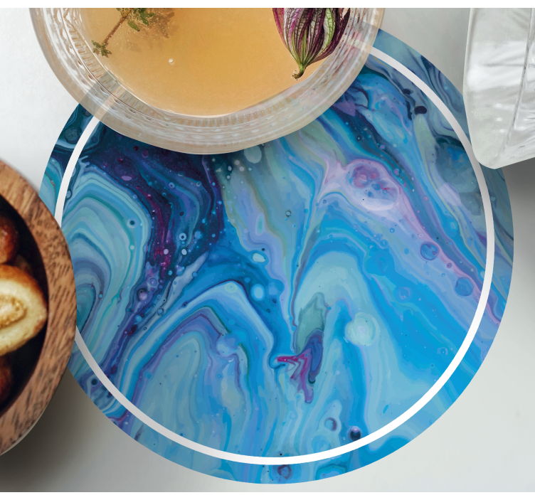 Onderzetters met een draaiend blauw patroon - TenStickers