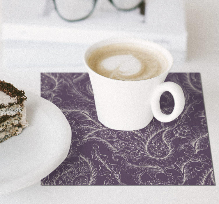 Onderzetters met een sierlijk botanisch motief - TenStickers