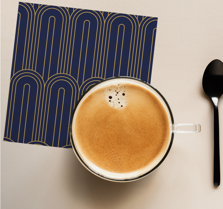 Onderzetters met gebogen lijnen patroon - TenStickers