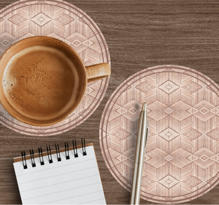 Onderzetters met geometrisch patroon rond oppervlak - TenStickers