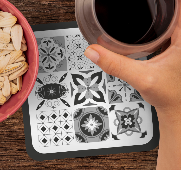 Onderzetters met geometrische bloemmotieven - TenStickers