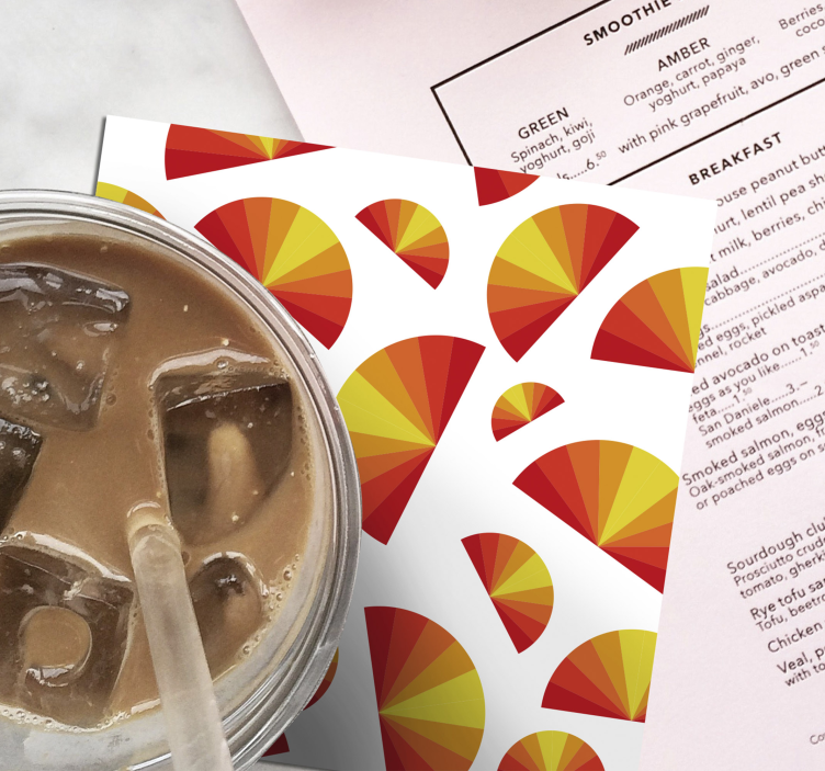 Onderzetters met geometrische waaierpatronen - TenStickers