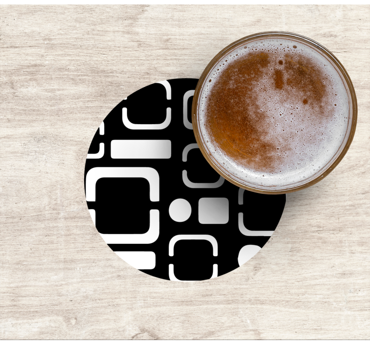 Onderzetters met geometrische zwarte motieven - TenStickers