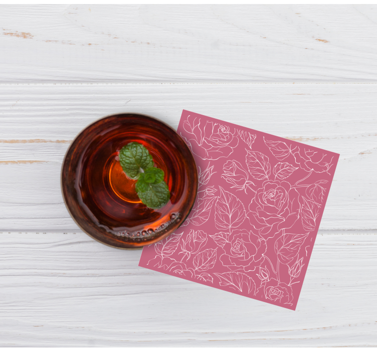 Onderzetters met gestileerde bloemenpatronen - TenStickers