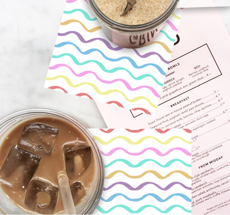 Onderzetters met levendig golvend motief - TenStickers