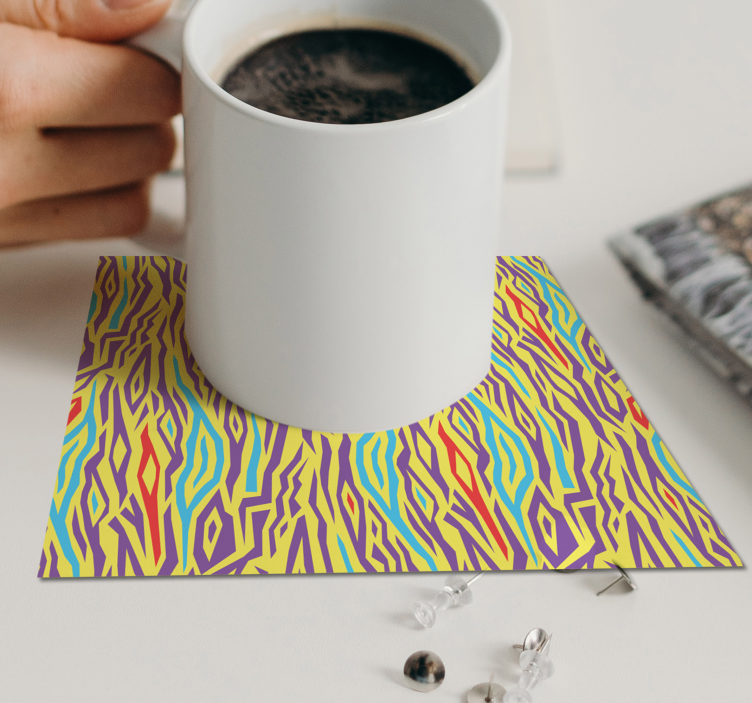 Onderzetters met levendige abstracte lijnen - TenStickers