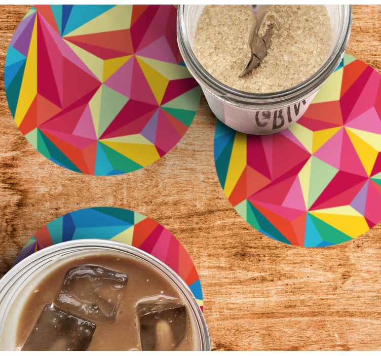 Onderzetters met levendige geometrische patronen - TenStickers