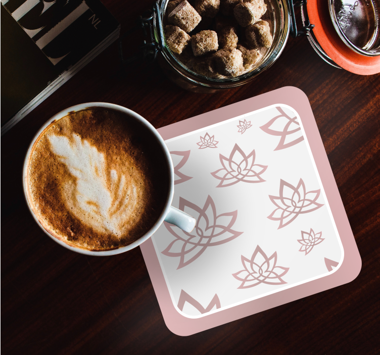 Onderzetters met lotuspatroon motief - TenStickers