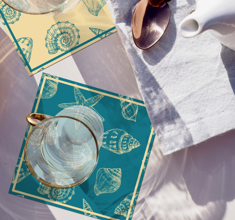 Onderzetters met schelpmotief elementen - TenStickers