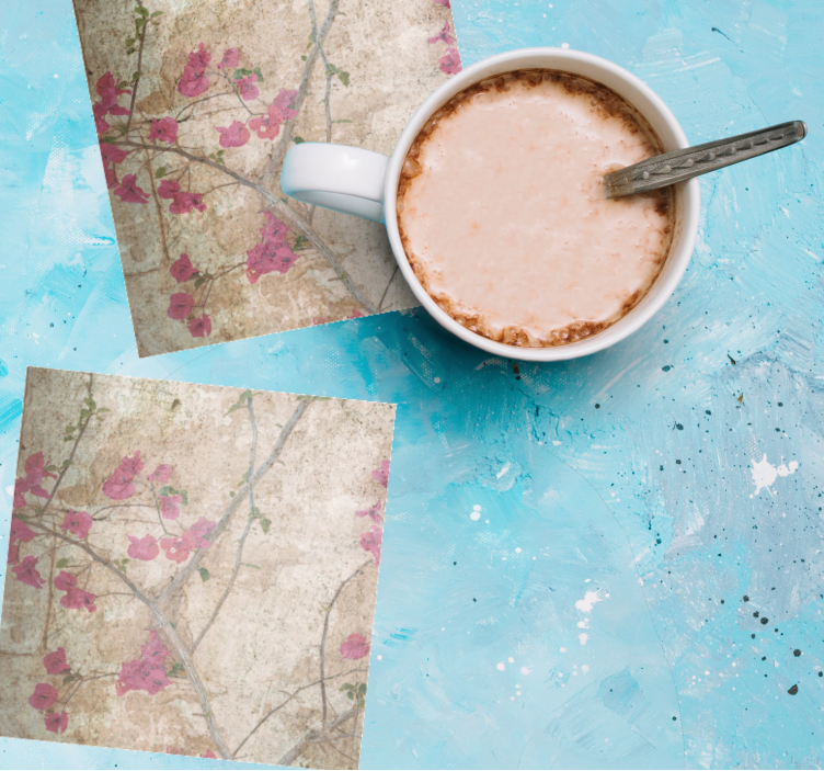 Onderzetters met textuur en bloemdessin - TenStickers