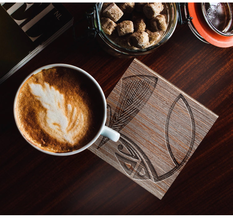 Onderzetters met verfijnde houtpatronen - TenStickers