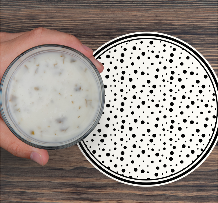 Onderzetters met zwart stippenpatroon - TenStickers