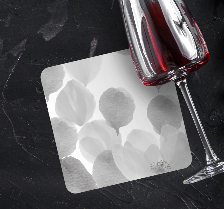 Onderzetters soft grijze bloemblaadjes - TenStickers