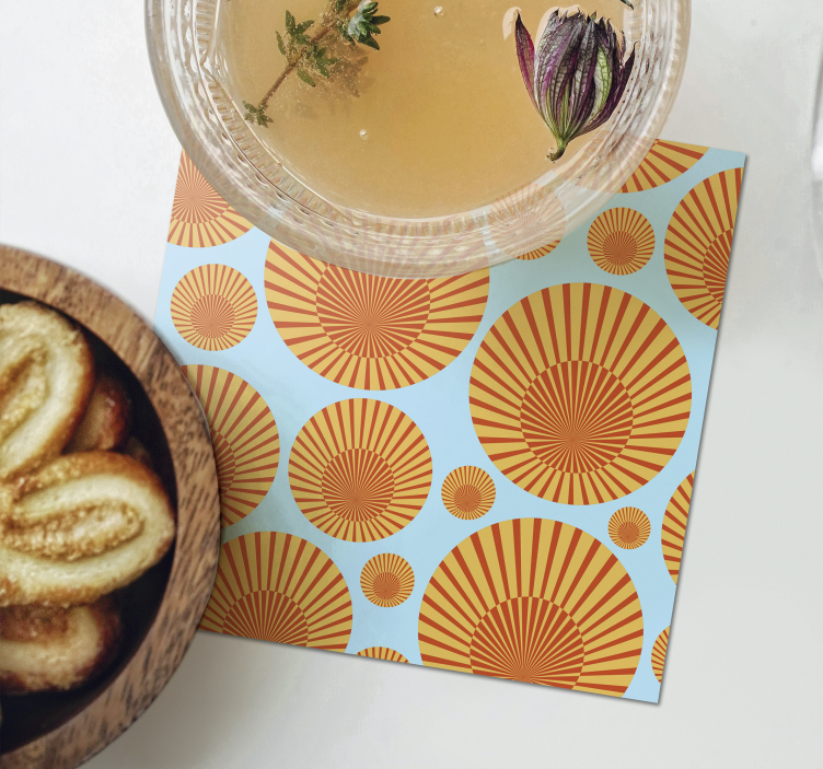 Onderzetters stralende circulaire patronen - TenStickers