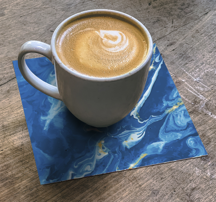Onderzetters swirled blue marble - TenStickers