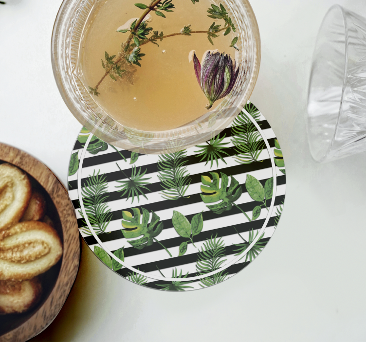 Onderzetters tropische blad idee - TenStickers