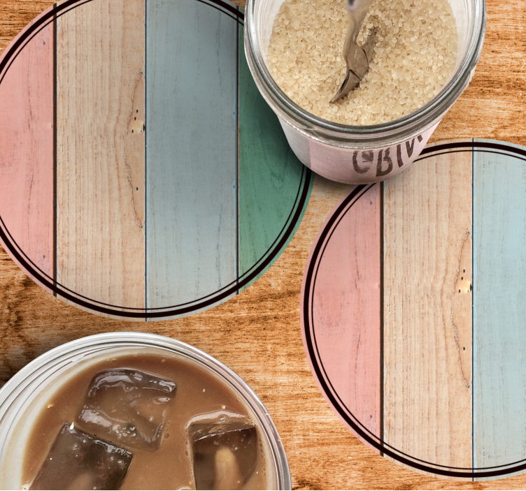 Onderzetters van kleurrijke houten planken - TenStickers