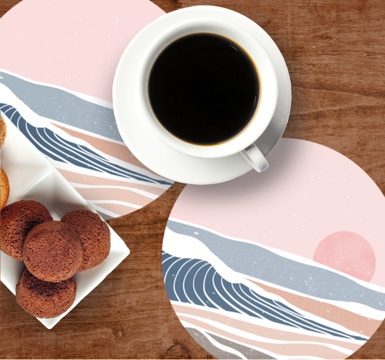 Onderzetters zachte golven en zonsopgang - TenStickers