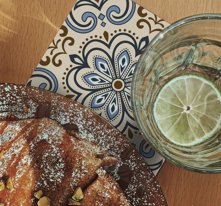 Bloemen tegel print onderzetters - TenStickers