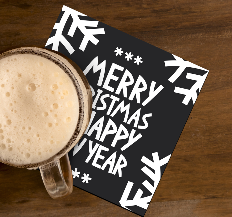 Prettige kerstdagen en gelukkig nieuwjaar coaster - TenStickers