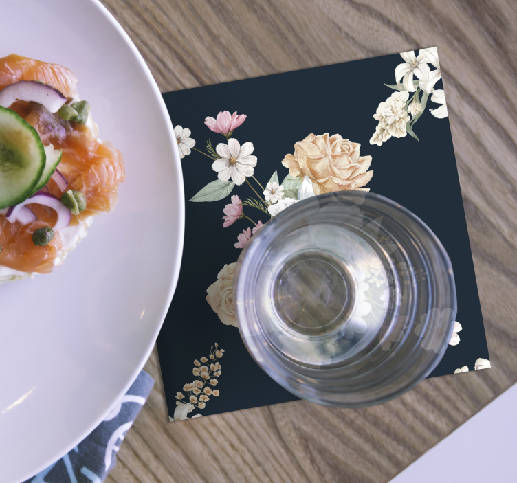 Vintage bloemenboeket onderzetter - TenStickers