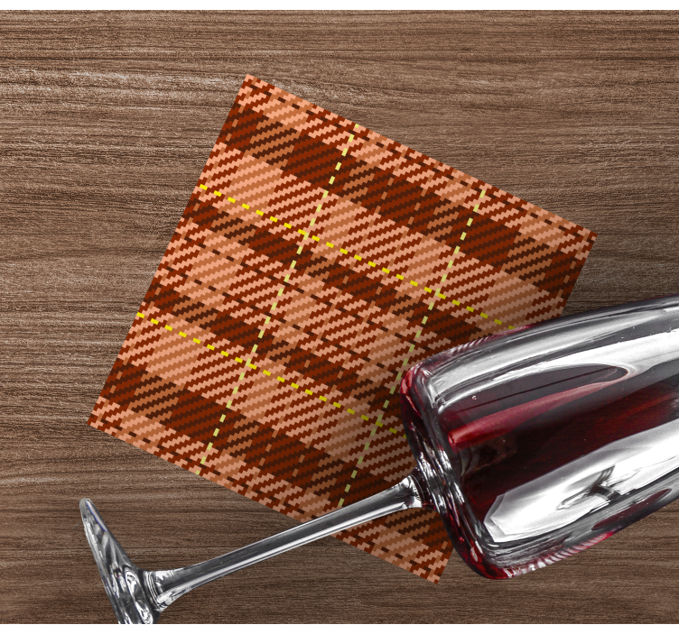 Vintage onderzetter met stofpatroon uit de jaren 70 - TenStickers