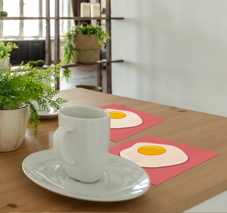 Spiegelei Onderzetter rechthoekig - TenStickers