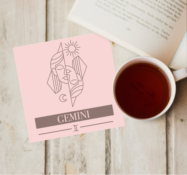 Tekst onderzetters dual faces zodiac - TenStickers