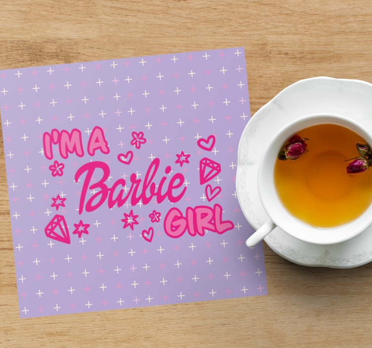 Tekst onderzetters speelse roze quote - TenStickers