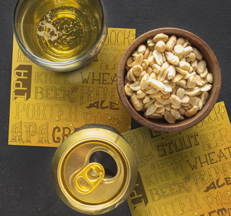 Verschillende biertypes bar onderzetter - TenStickers