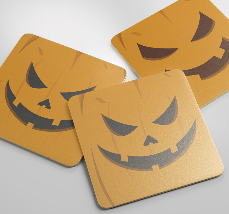 Verschillende pompoenen onderzetters halloween - TenStickers