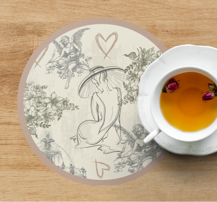 Vintage onderzetters elegante bloemfiguren - TenStickers