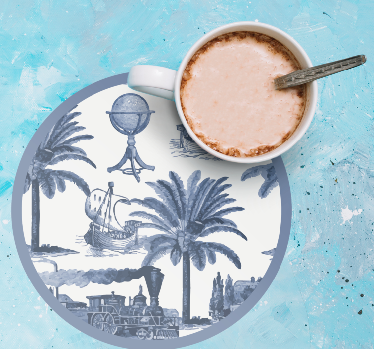 Vintage onderzetters klassiek reisexploratie thema - TenStickers