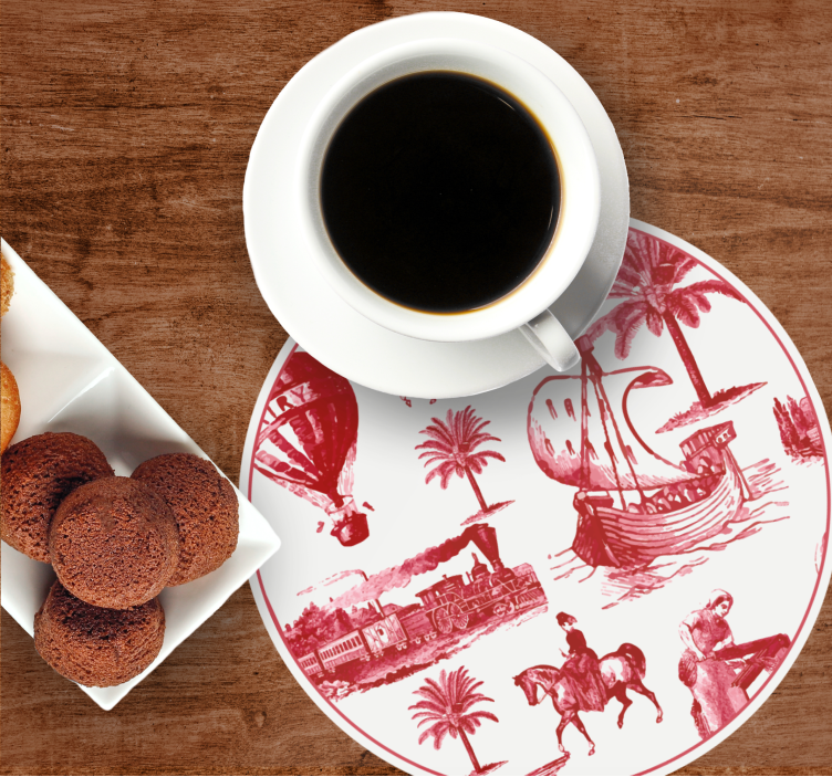 Vintage onderzetters maritieme scène - TenStickers