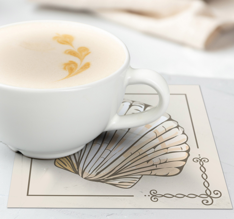 Vintage onderzetters met elegant schelpenmotief - TenStickers