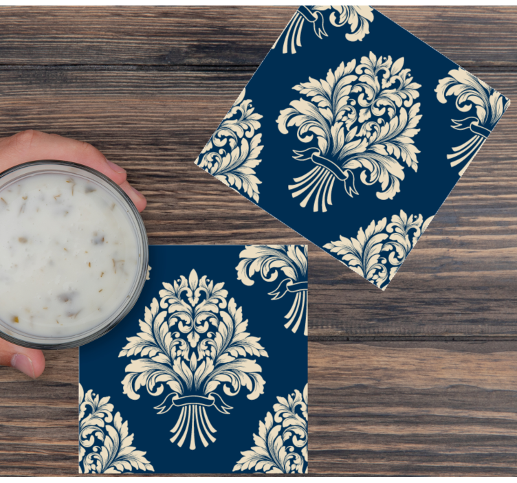 Vintage onderzetters met ingewikkeld bladerenmotief - TenStickers