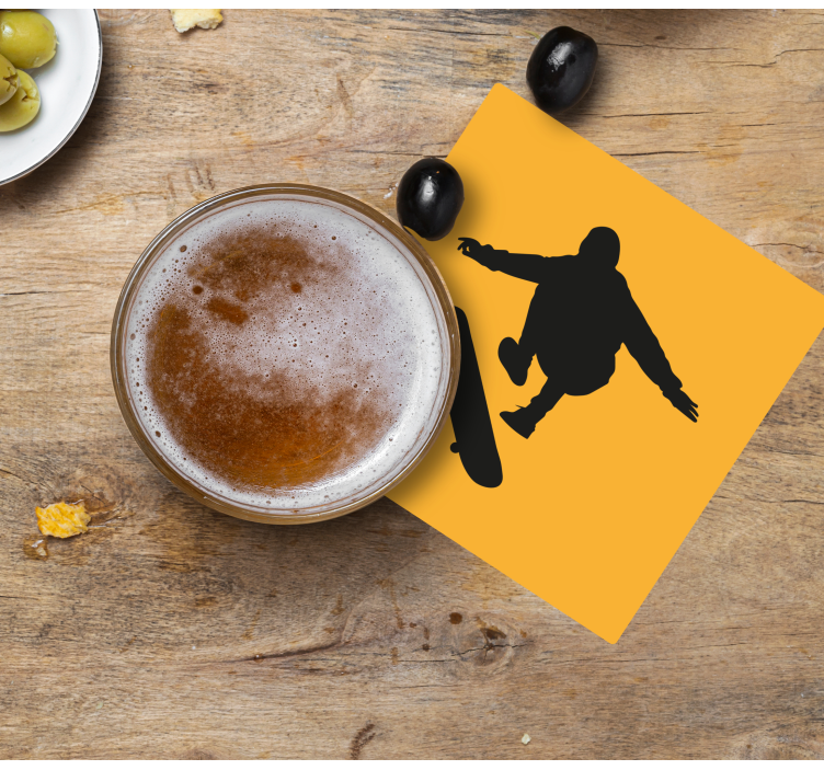 Vintage onderzetters skaterfiguur silhouet - TenStickers