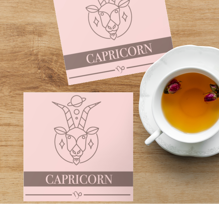 Vintage onderzetters steenbok zodiac geit - TenStickers