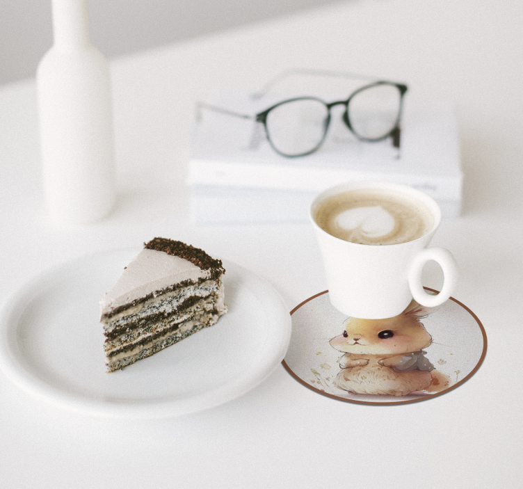 Waterverf konijn Vintage onderzetter - TenStickers