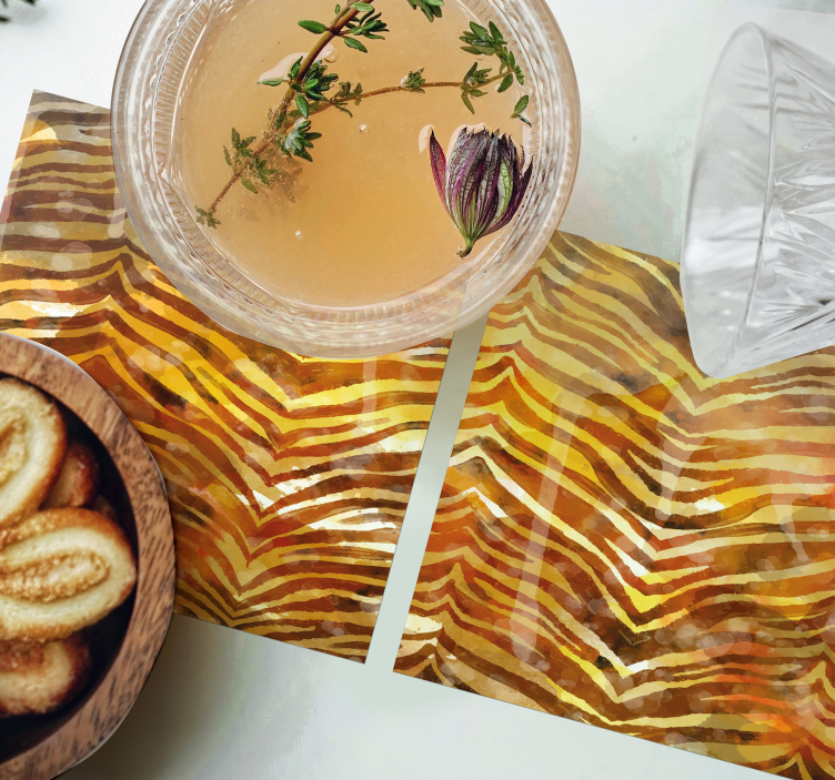 Zebrapatroon oppervlak onderzetters - TenStickers