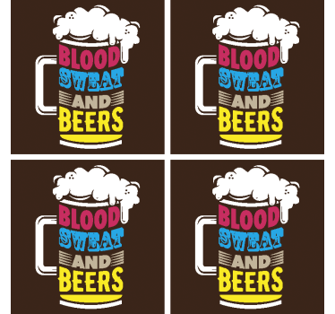 Onderzetters bier Bloed, zweet en bier - TenStickers