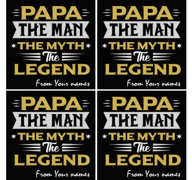 Papa mythe legende tekst onderzetters - TenStickers