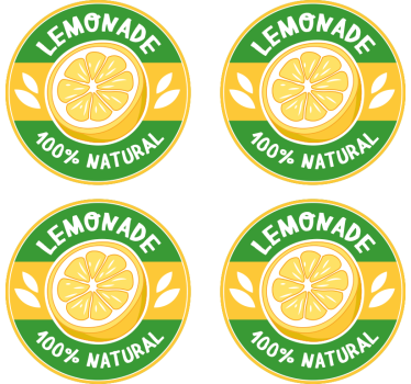 Tekst onderzetters natuurlijke citroenschijf badge - TenStickers